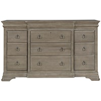 Transitional 12-Drawer Dresser with Drop Front Drawer