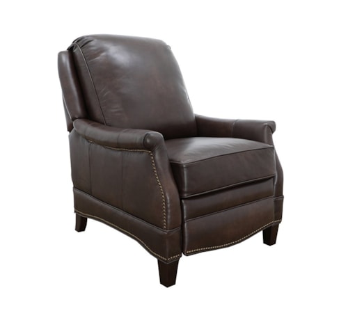 Transitional Push Back Recliner with Nail Head Trim