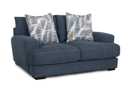 Transitional Loveseat with Throw Pillows