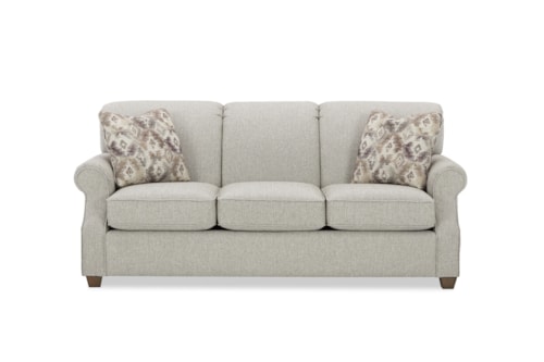 Transitional Queen Sleeper Sofa with Innerspring Mattress