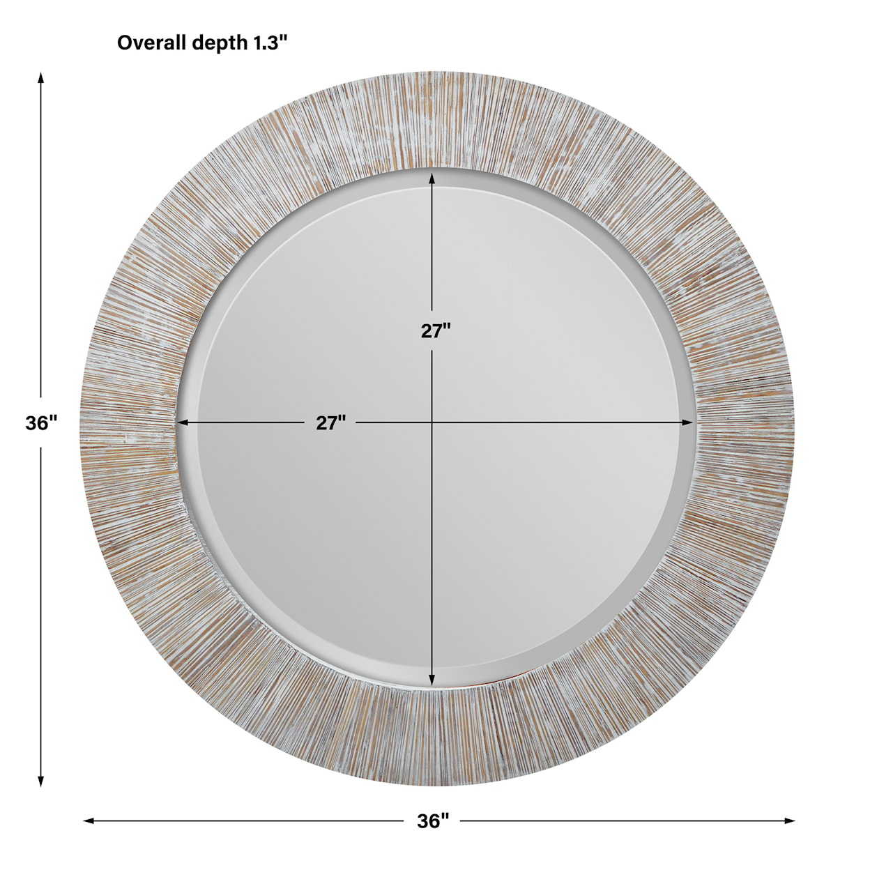 Uttermost Repose Repose Whitewash Round Mirror