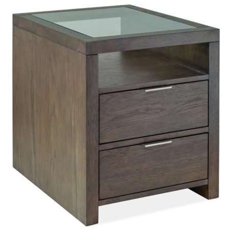 2-Drawer Rectangular End Table