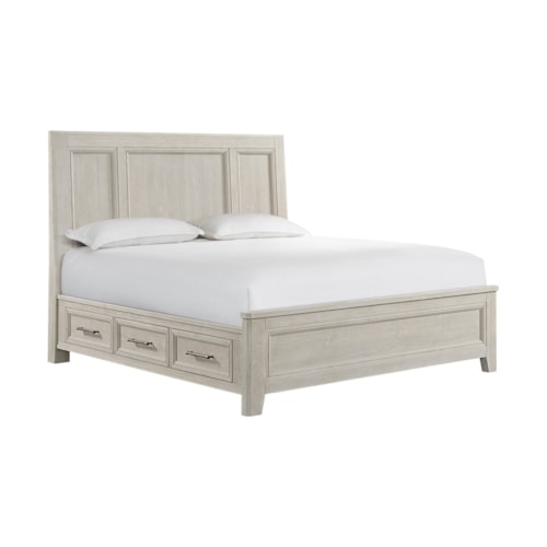 Transitional King Storage Panel Bed