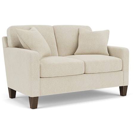 Contemporary Loveseat with Track Arms