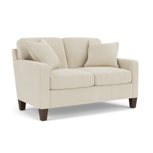 Contemporary Loveseat with Track Arms