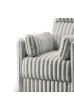 New Classic Embrace Transitional Swivel Accent Chair with Accent Pillows