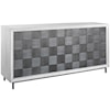 Uttermost Checkerboard Checkerboard 4 Door Gray Cabinet