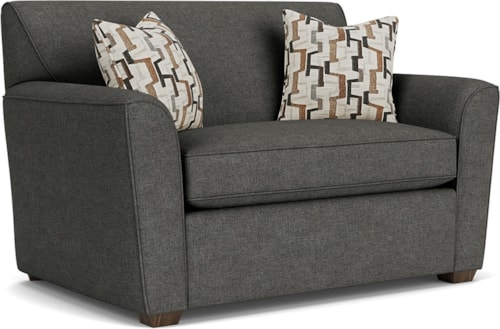 Casual Twin Sleeper Sofa with Flair Tapered Arms