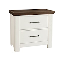 Transitional Rustic 2-Drawer Nightstand