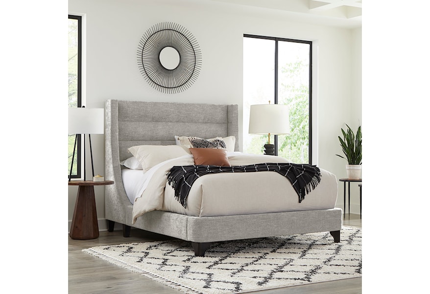 Paramount Jacob - Luxe Light Grey King Bed Reeds Furniture | Bed - Upholstered Bed