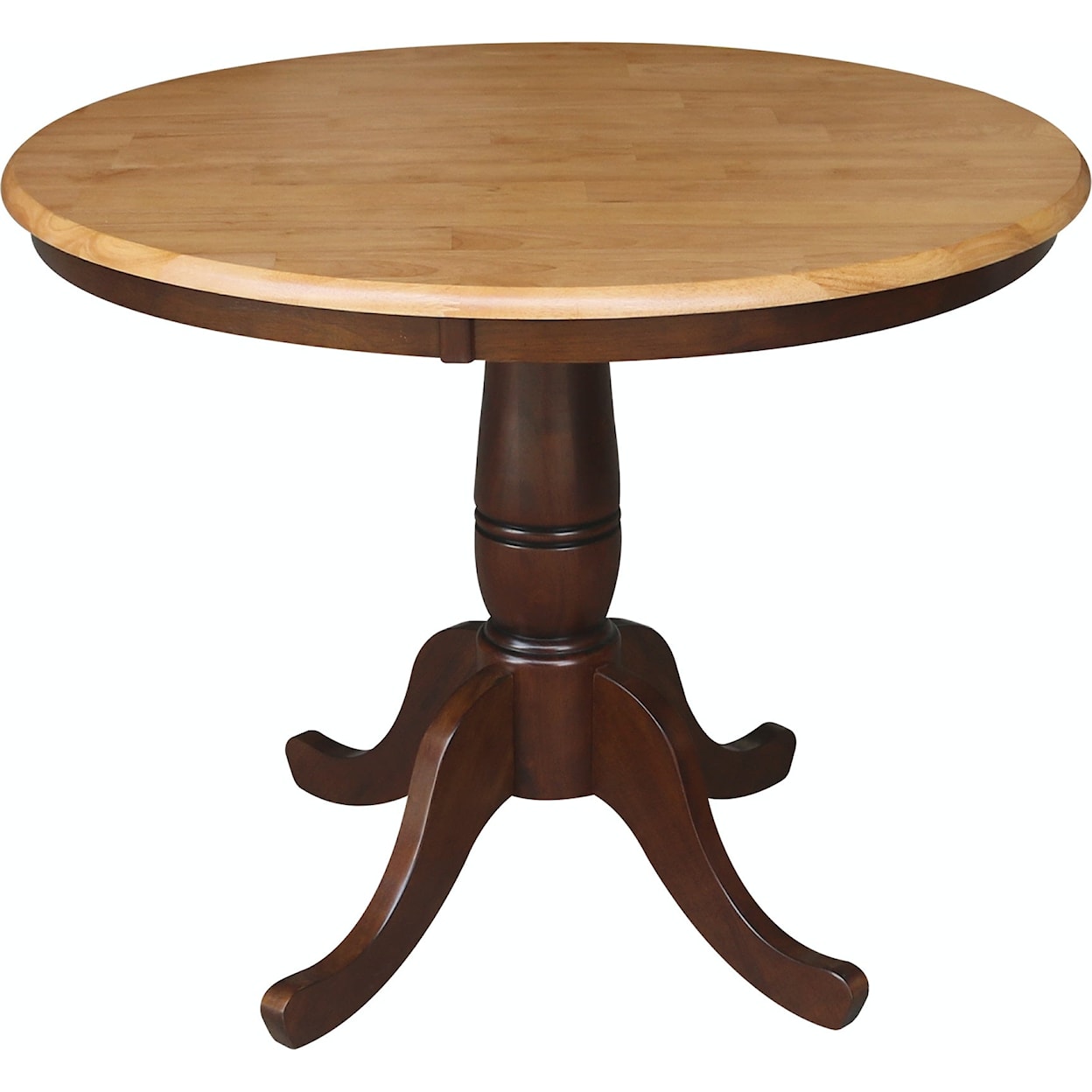John Thomas Dining Essentials 36'' Pedestal Table in Cinnamon / Espresso