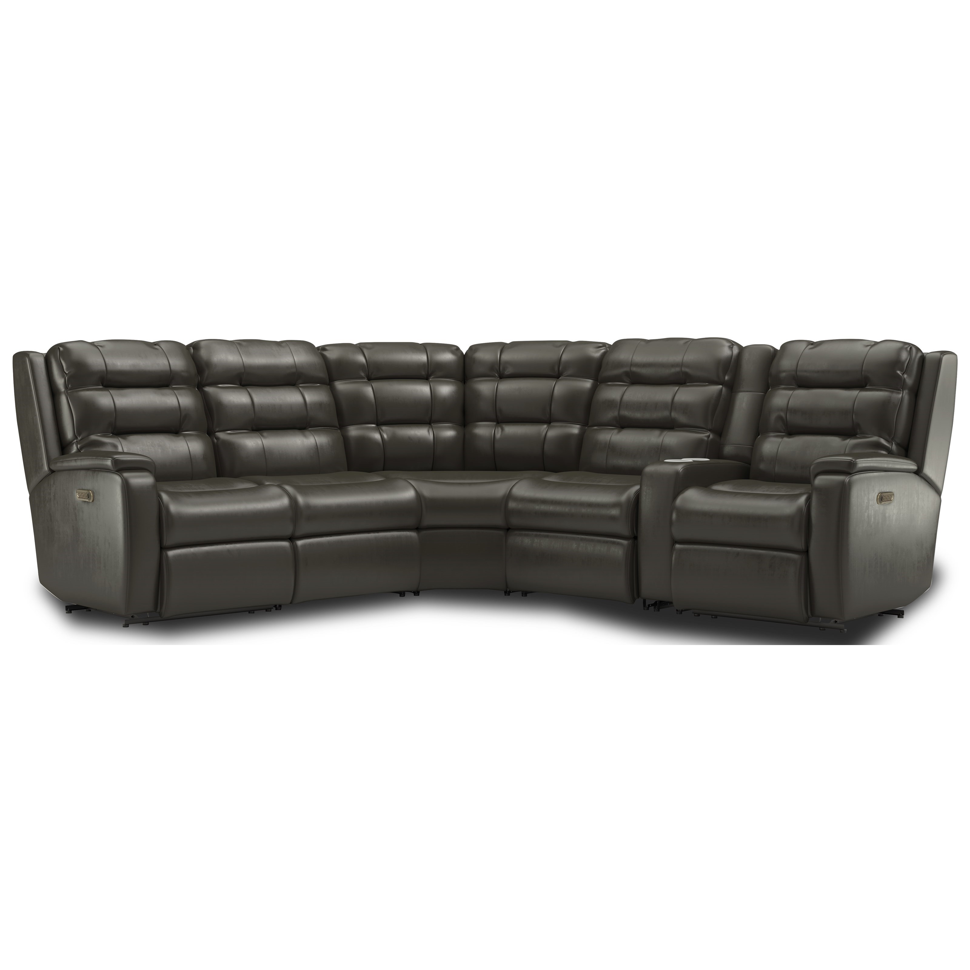 Power recliner sectional with deals adjustable headrest and lumbar