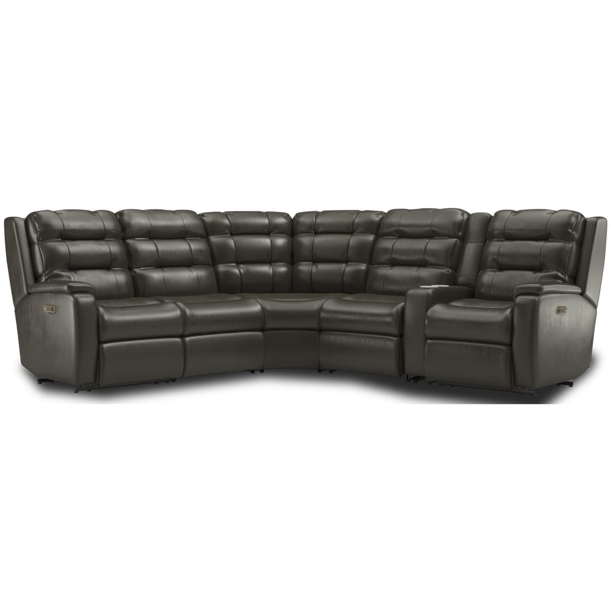 Flexsteel Arlo 6-Pc Pwr Headrest & Lumbar Rec Sectional