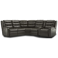 Contemporary 6-Piece Power Reclining Sectional with Power Headrest and Lumbar