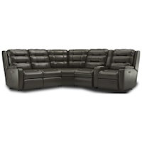 Contemporary 6-Piece Power Reclining Sectional with Cupholders