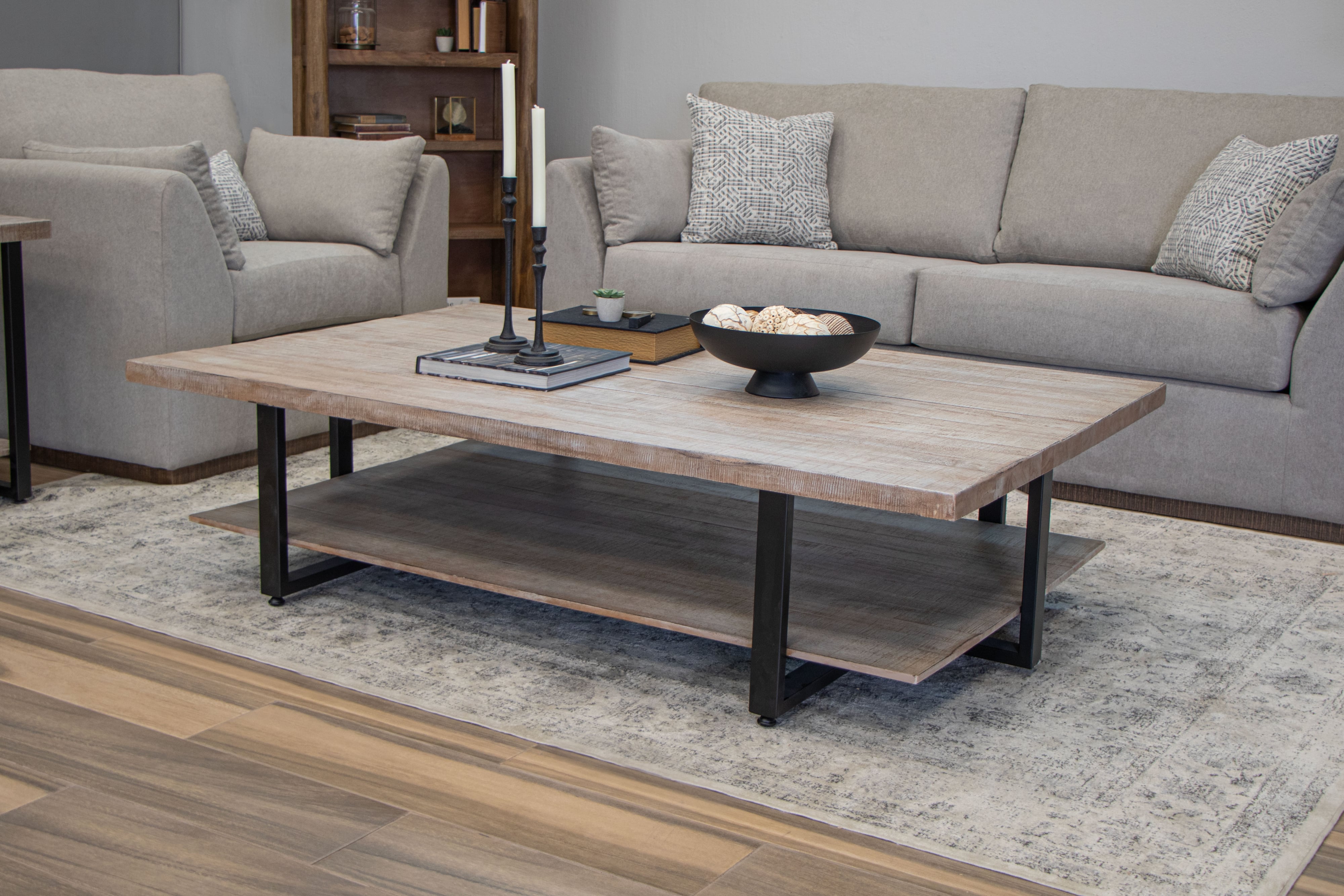 International Furniture Direct Old Wood IFD9871CKTDL Iron base, Deluxe