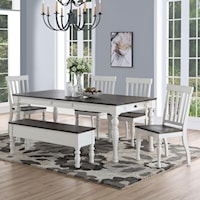 Farmhouse Dining Set with Bench