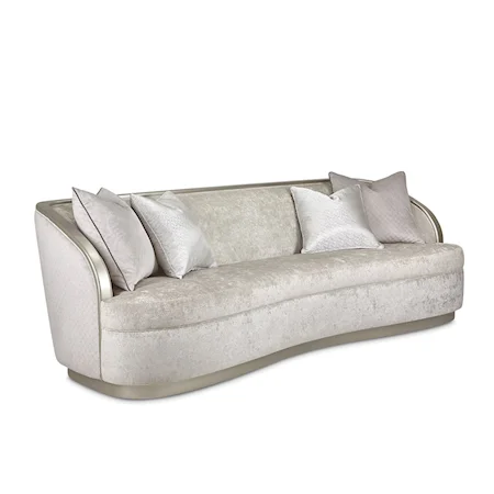 Transitional Upholstered Mansion Sofa with Plinth Base