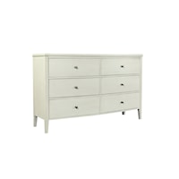 Transitional 6-Drawer Dresser with Cedar-Lined Bottom Drawers