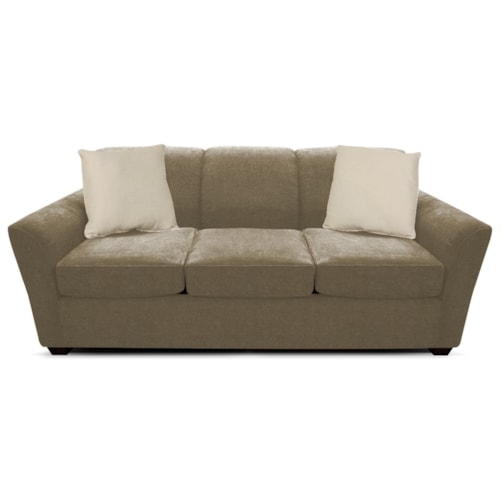 Transitional Sofa with Flared Half-Moon Arms