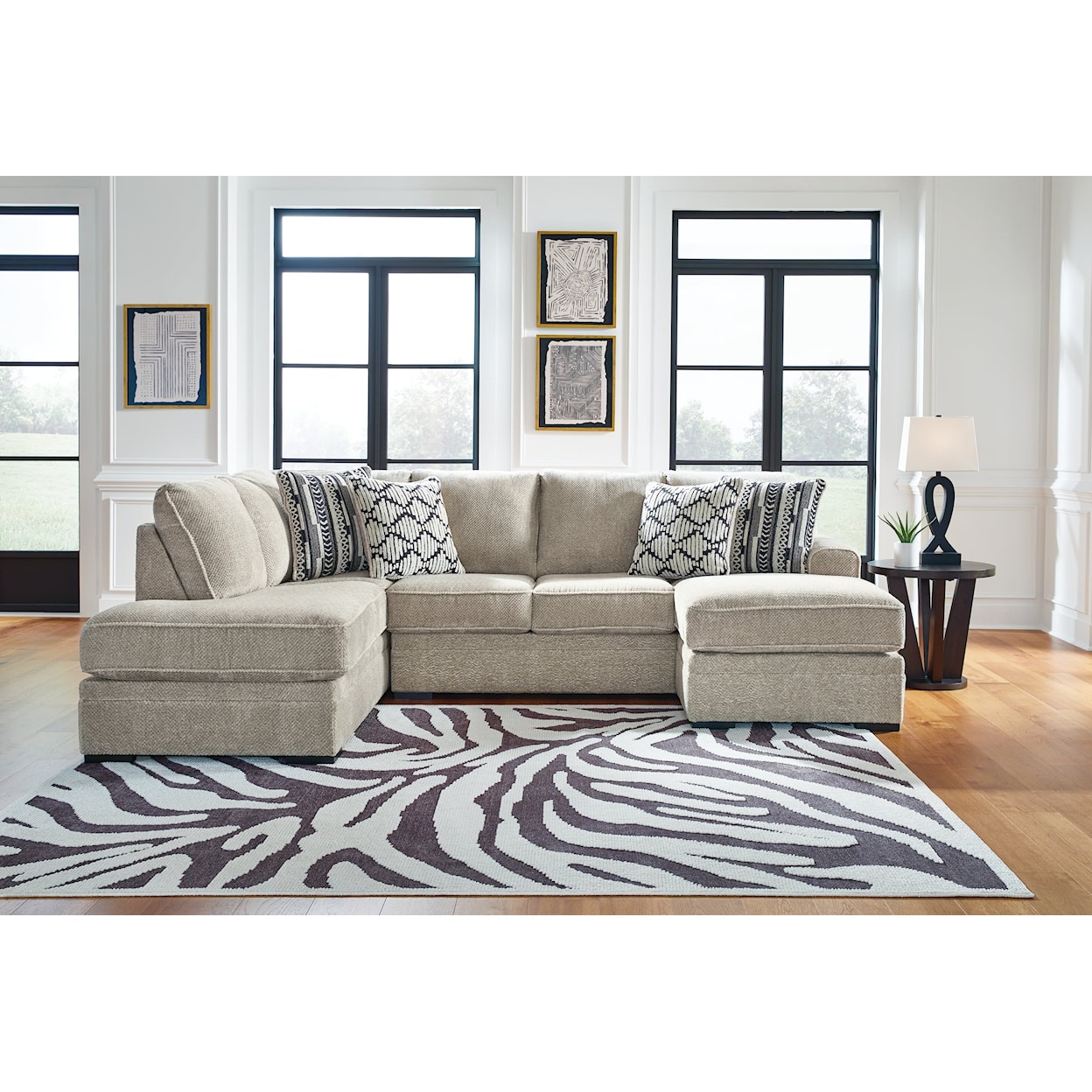 Benchcraft by Ashley Calnita Sectional with 2 Chaises