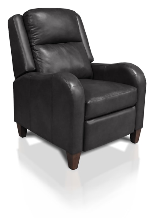 Transitional Push Back Recliner with High Tapered Legs