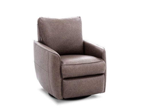 Contemporary Swivel Glider Power Recliner with Lay Flat Feature