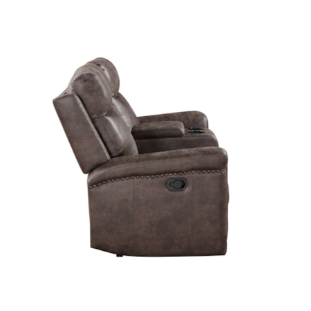 Quade Loveseat W/ Dual Recliners-Mocha