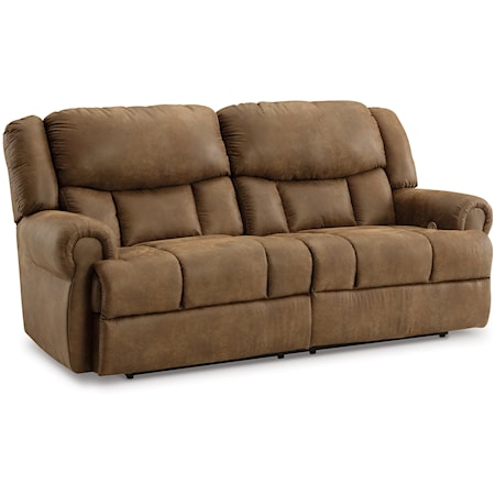 Traditional Power Reclining Sofa with Rolled Armrests
