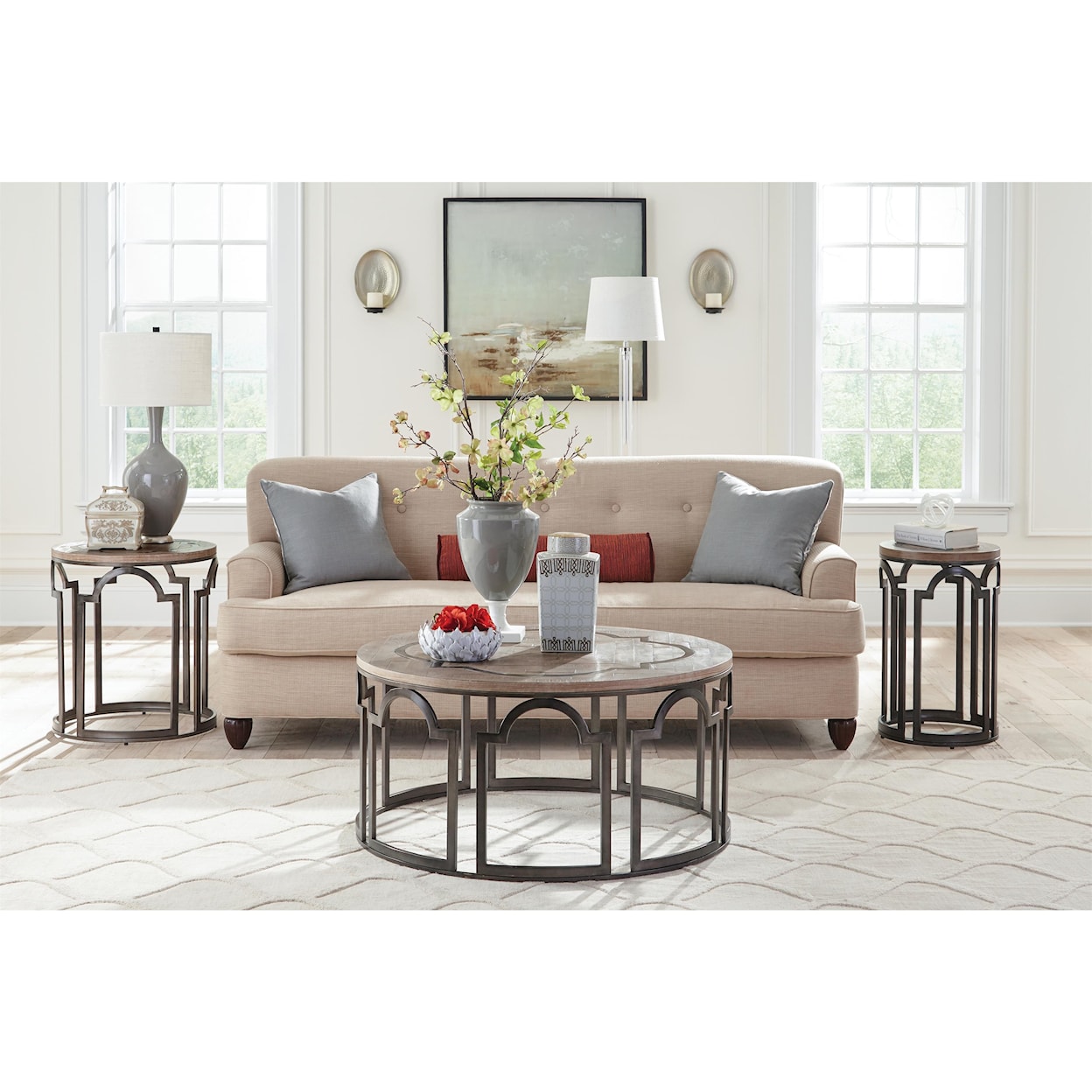 Riverside Furniture Estelle Round Chairside Table