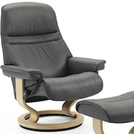 Small Reclining Chair with Classic Base