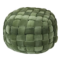 Contemporary Pouf with Cotton Velvet Cover