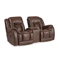 Casual Manual Rocking Console Loveseat