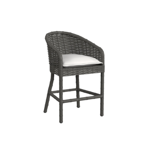 Tropical Outdoor Resin Wicker Bar Stool
