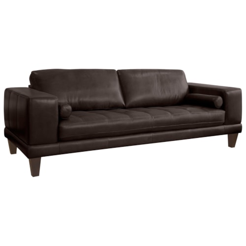 Contemporary Upholstered Sofa with Bolster Pillows