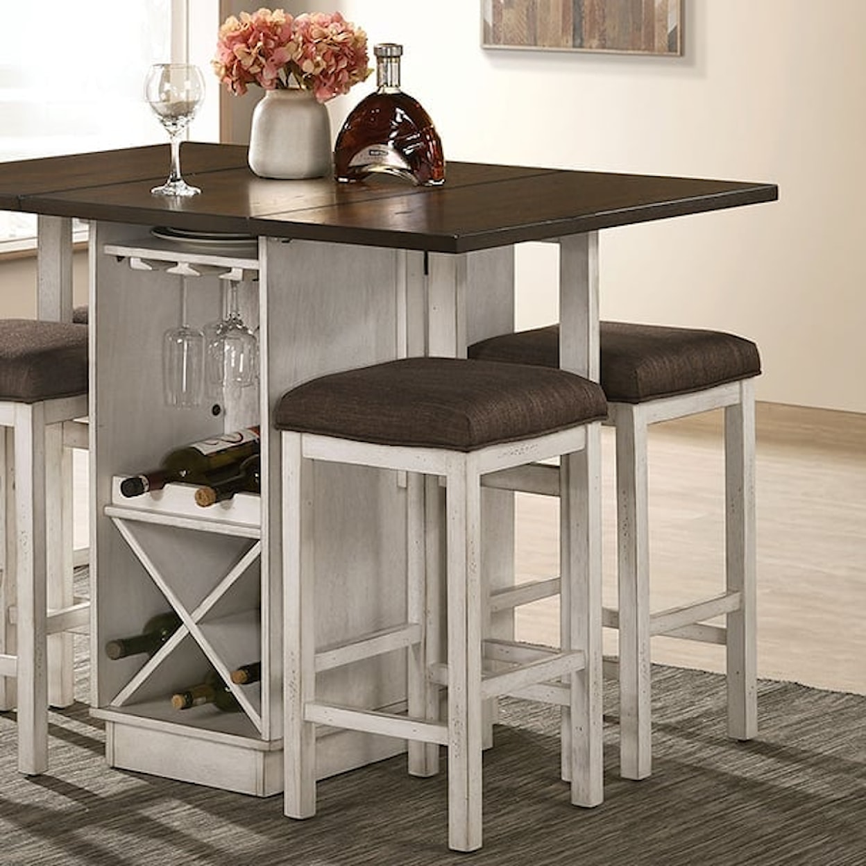 Furniture of America Bingham 5-Piece Counter Height Dining Set