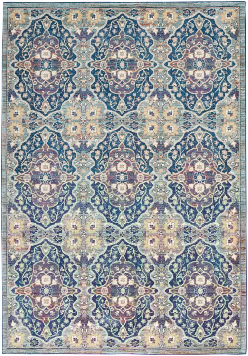 5'3" x 7'6" Navy Multicolor Rectangle Rug