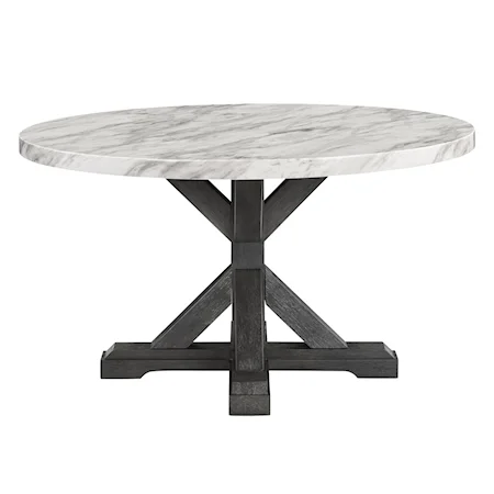 Transitional Round Dining Table with Pedestal Base