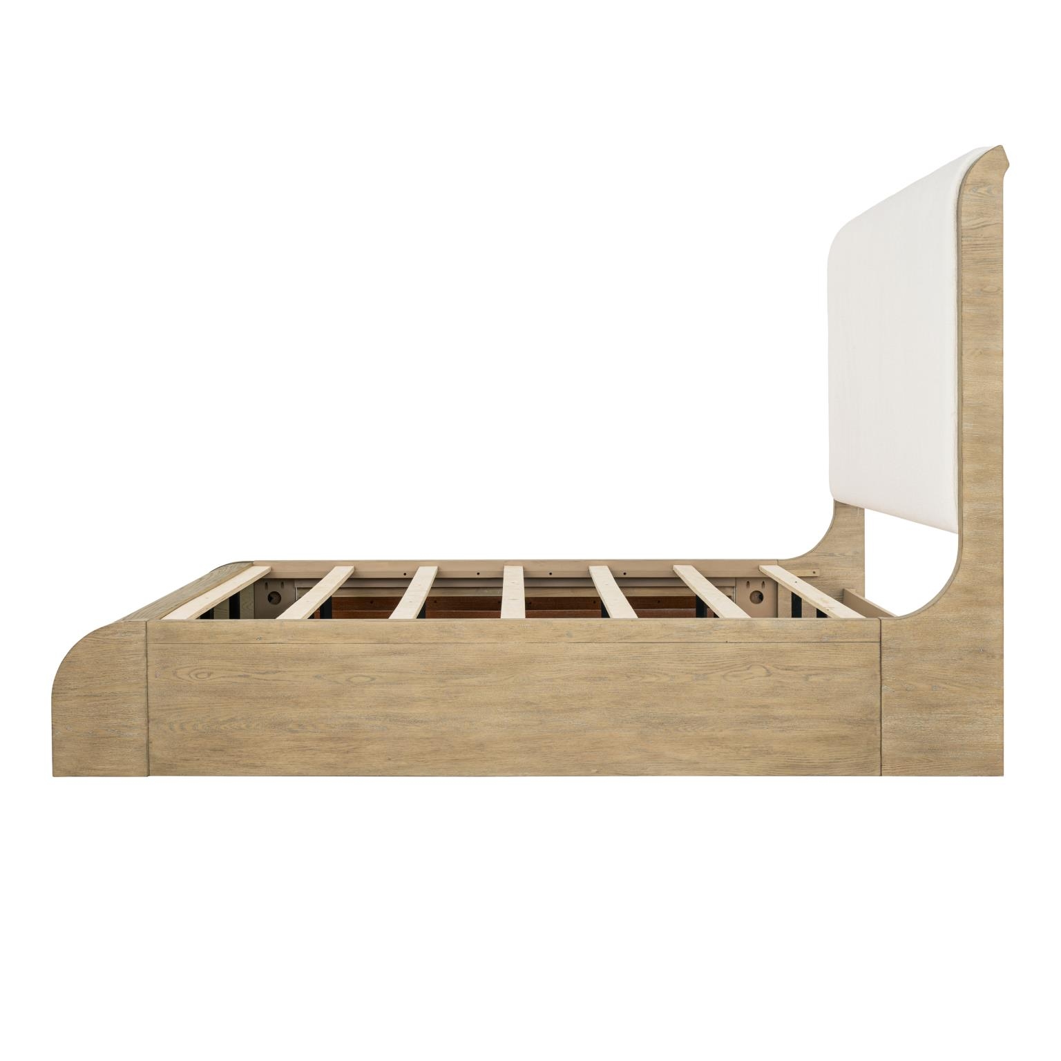 Upholstered King Sleigh Bed