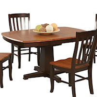 Transitional Pedestal Dining Table with 15" Butterfly Leaf