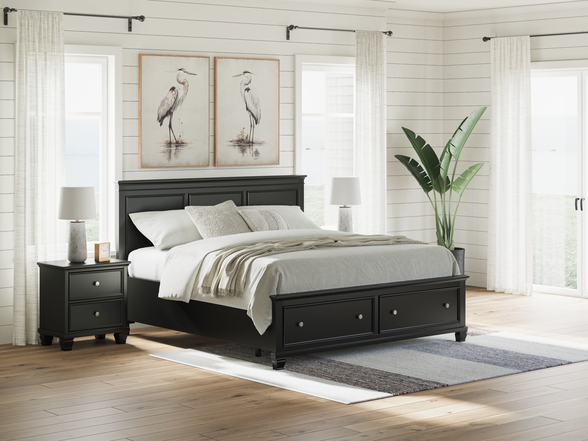 King Panel Storage Bed