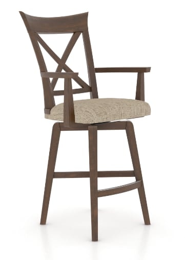 Traditional Customizable Swivel Stool with Arms