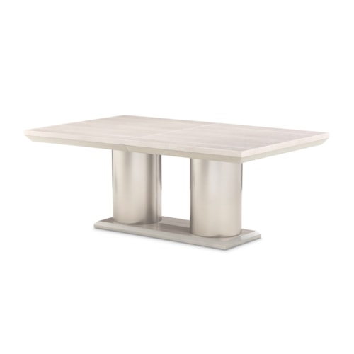 Modern 77" - 96" Rectangular Double-Pedestal Extension Dining Table