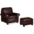 Photographed in Cavalier Mocha with Mahogany Distressed finish. Shown 9841 City Ottoman