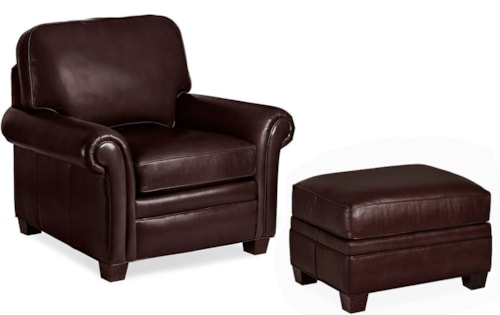 Transitional City Chair and Ottoman Set