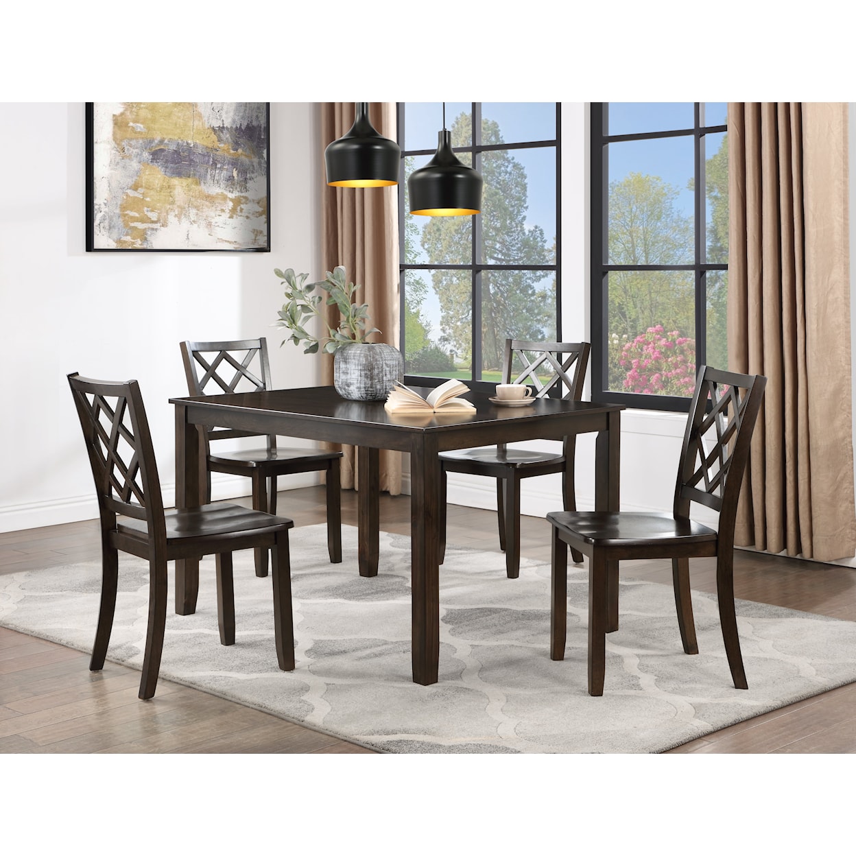 New Classic Trellis Dark Brown Dining Chair