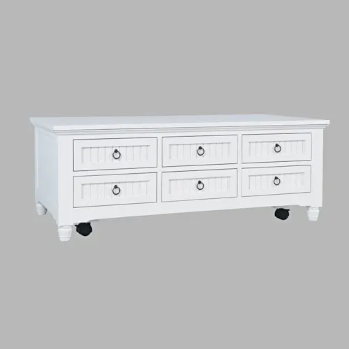 Transitional Lift Top Cocktail Table with Casters