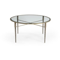 Contemporary Round Cocktail Table with Glass Top