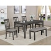 Crown Mark Paige 6-Piece Table and Chair Set with Bench