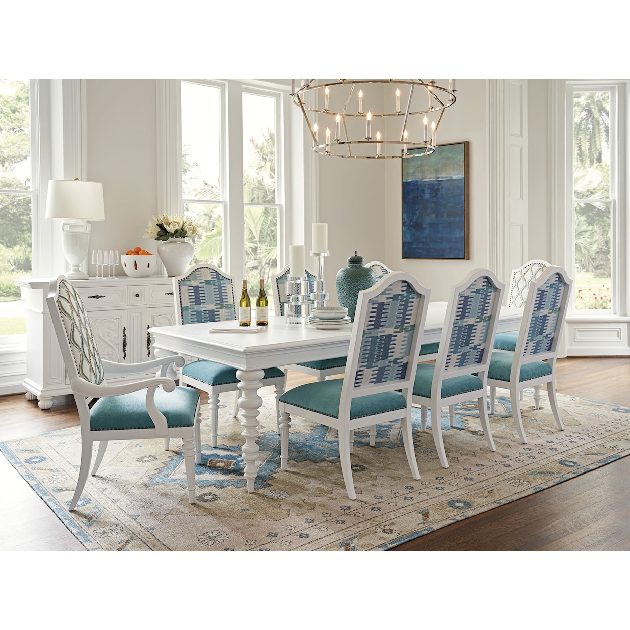 Barclay Butera Villa Blanca 7-Piece Dining Set with Rectangular Table